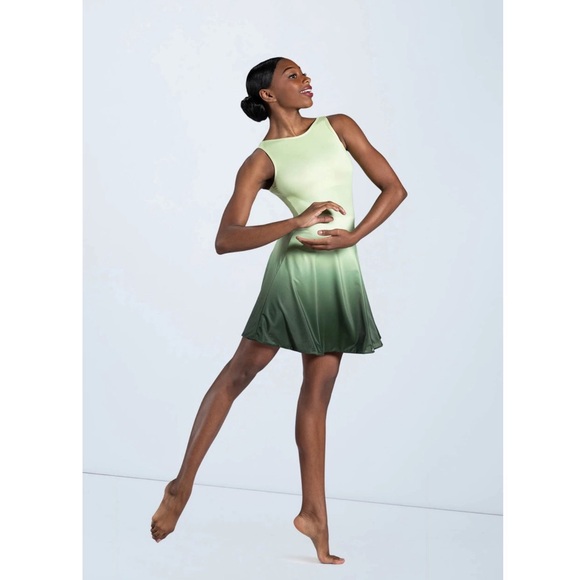 Balera | Transformation Leotard Dress Dance Costume Ombre Green Yellow, SA - Picture 2 of 10